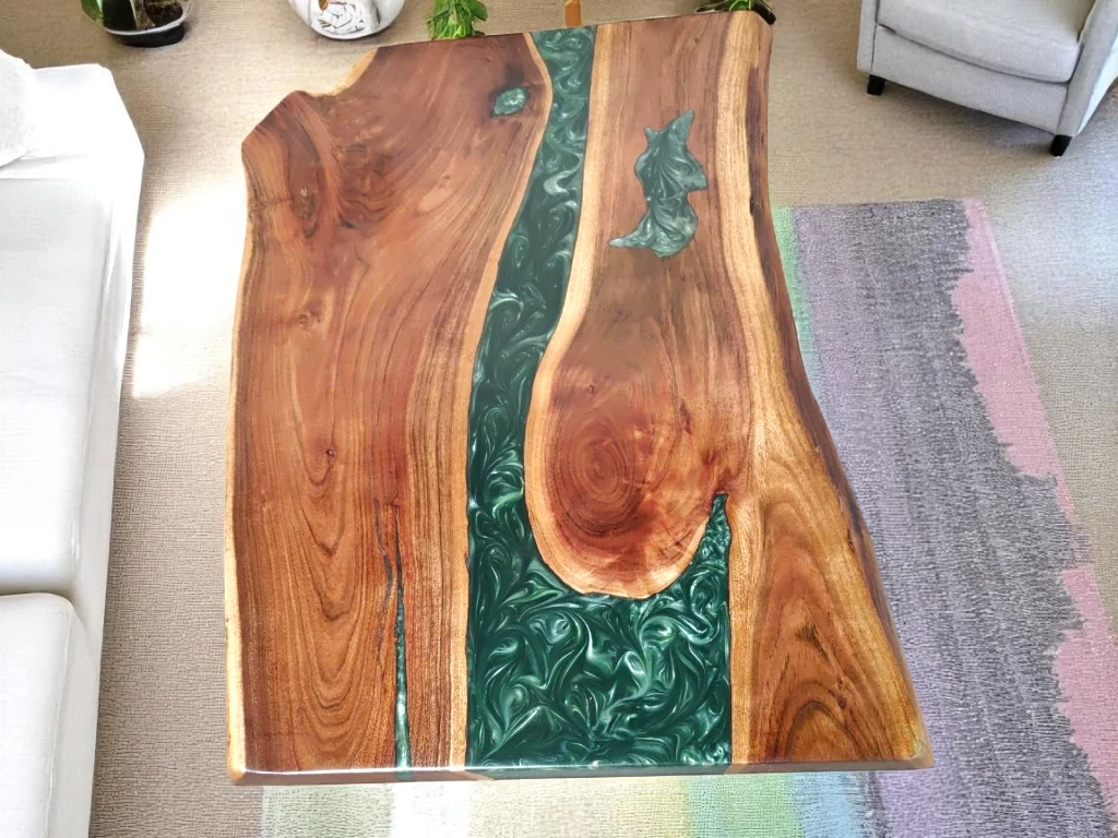 Live Edge Epoxy Dining Table : Custom Conference Room 